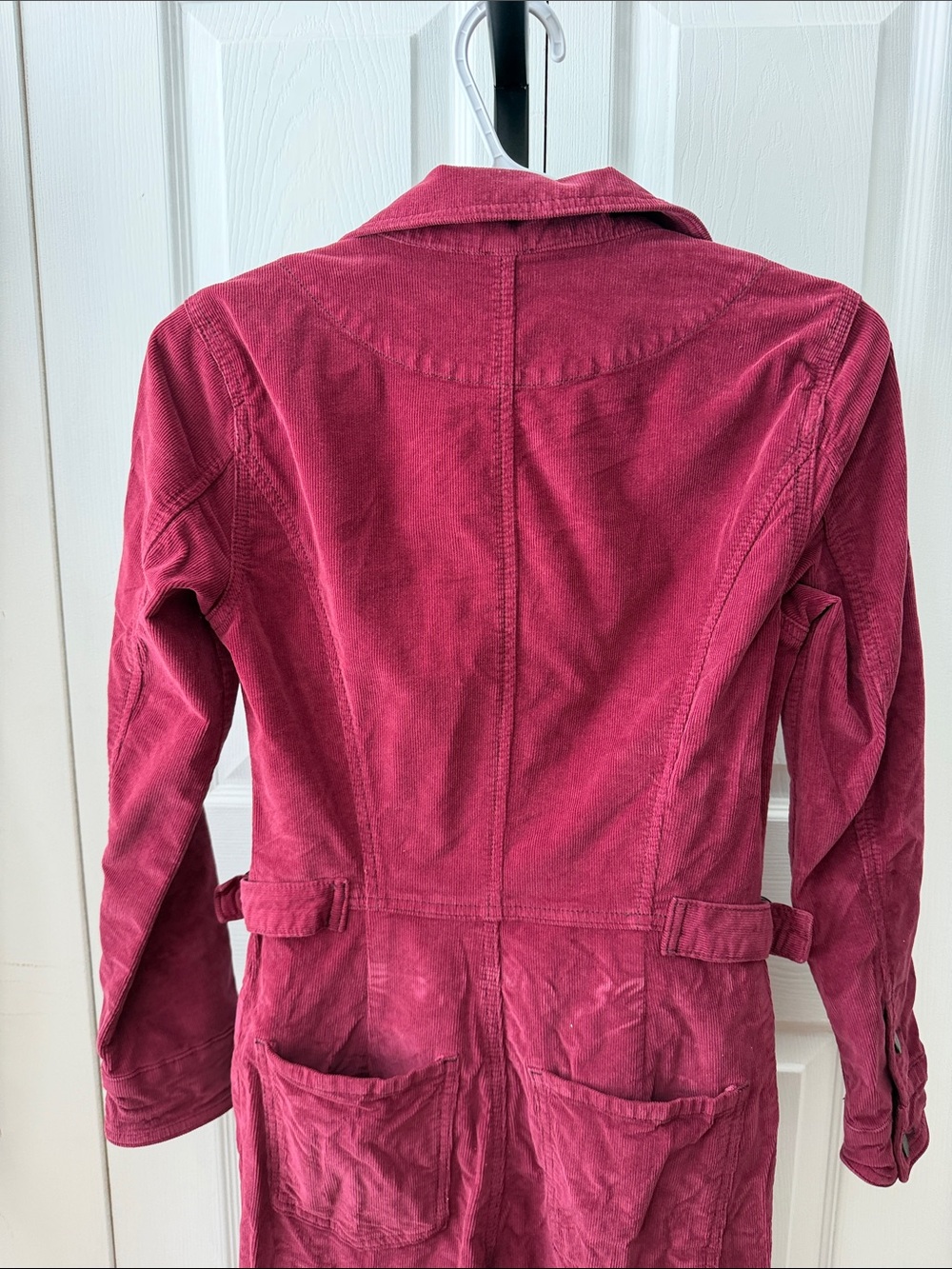 Free People Corduroy Zip-Front Jumpsuit in Burgundy - Picture 10 of 13